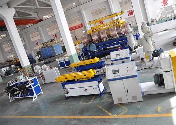 PE PP EVA Cable Protection Pipe Extrusion Line Dinding Tunggal